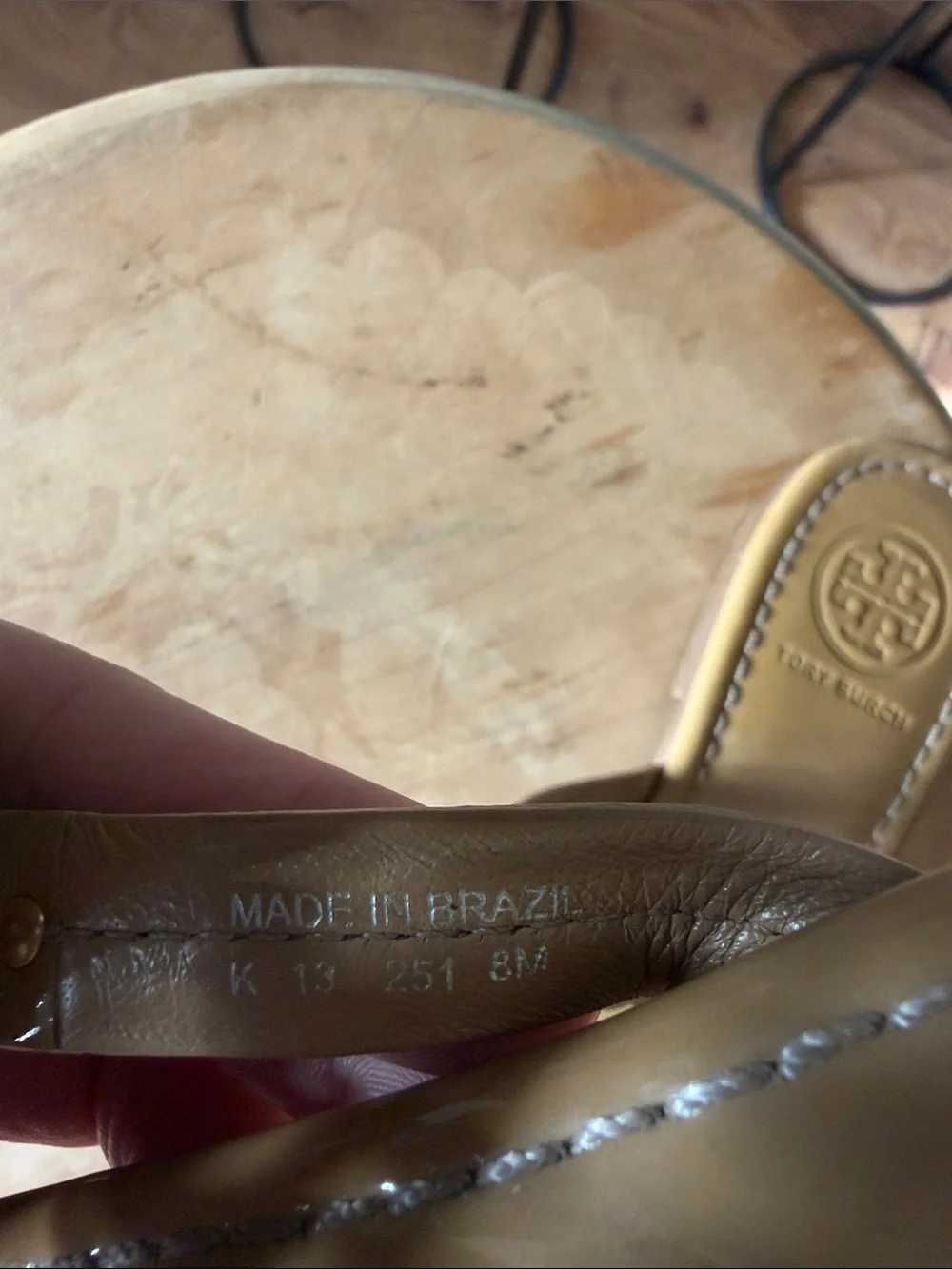 Tory Burch Beige Logo Thong Sandals